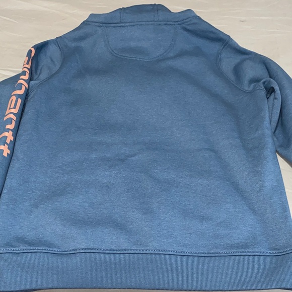 Carhartt Large Blue Hoodie with Peach Log- NWT - Picture 4 of 4